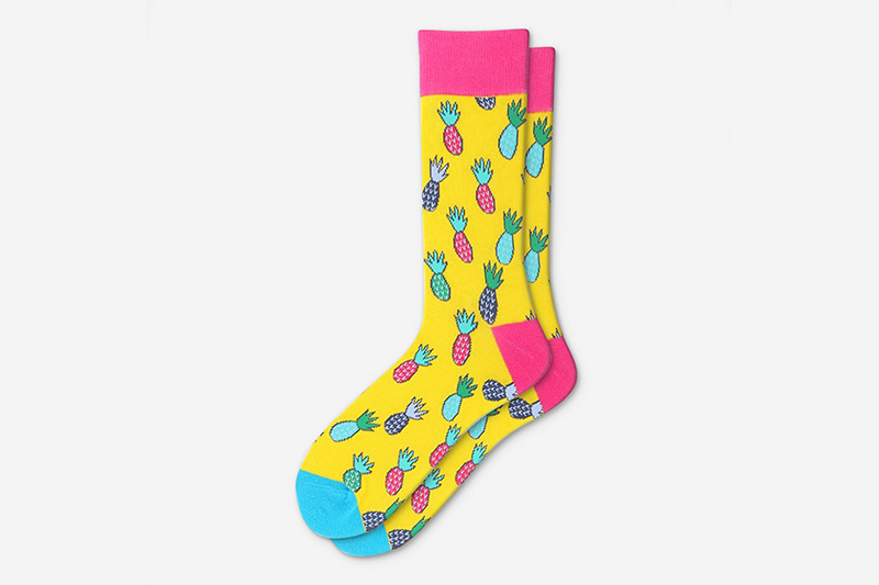 Colored pineapple fashion socks