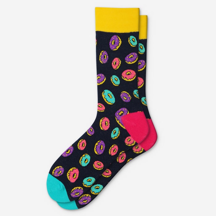 Delicious donut crew fashion socks navy