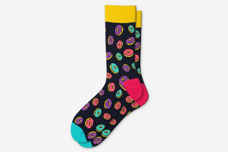 Delicious donut crew fashion socks navy