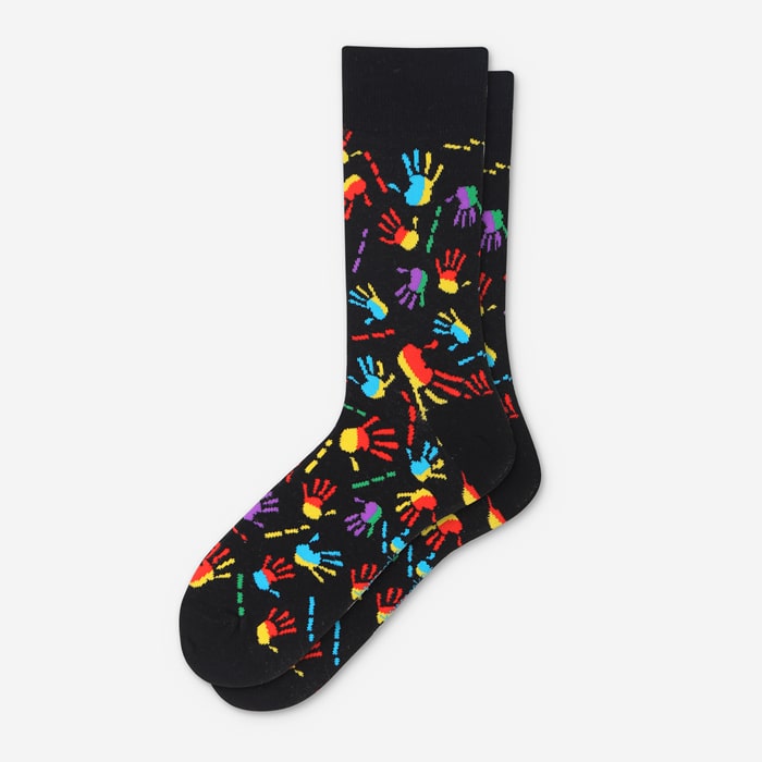 Cool palm pattern hip-hop combed cotton socks