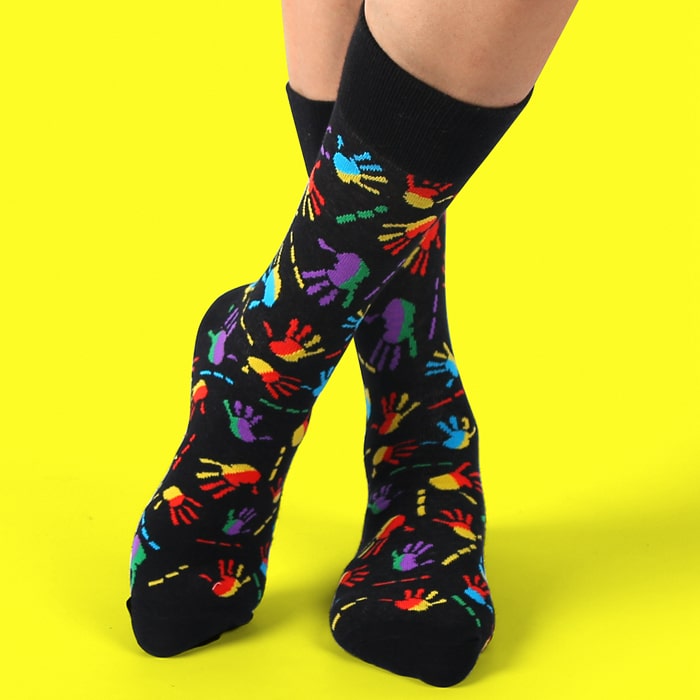 Cool palm pattern hip-hop combed cotton socks