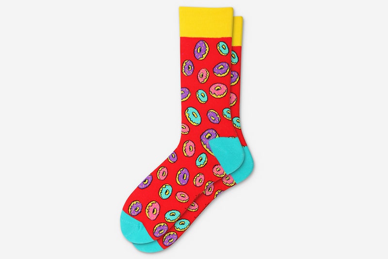 Delicious donut crew fashion socks red