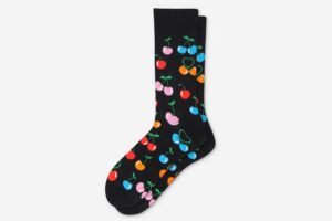 Men's Women's cherry pattern crew socks