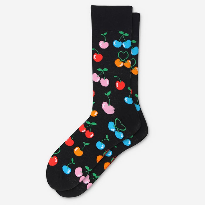 Men's Women's cherry pattern crew socks